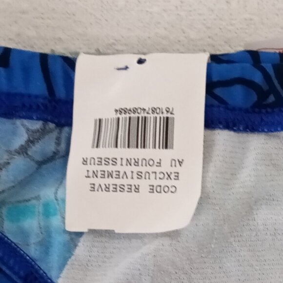 NWT, VINTAGE "VALCLUB" 2" SWIM BRIEF, Size "M" (32'-34"), BLACK/BLUE PATTERN - Picture 6 of 9